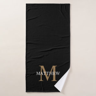 Nom personnalisé Monogramme noir