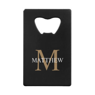Nom personnalisé Monogramme noir