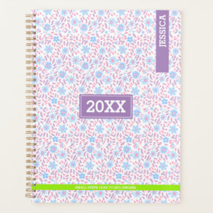 Nom personnalisé & Monogramme Purple Floral
