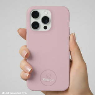Nom personnalisé Monogramme Rose Poussiéreuse