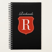 Nom personnalisé monogramme spiral planner avec lo (Devant)