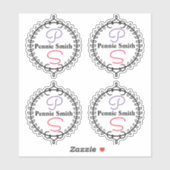 Nom personnalisé Monogramme Stickers de vinyle tra (Feuille)