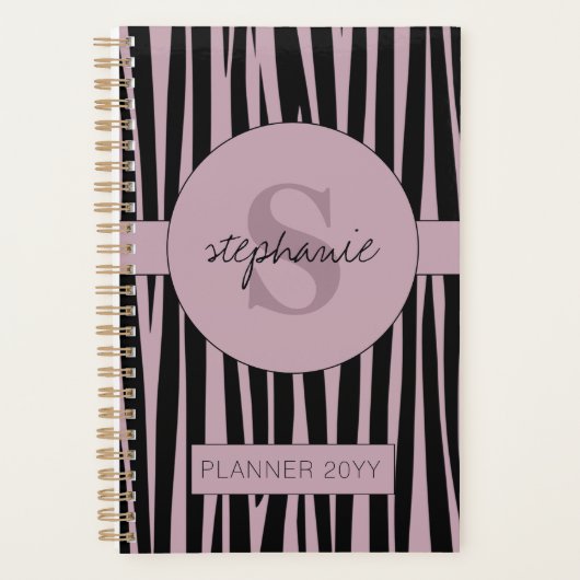 Nom personnalisé Monogramme Zebra stripes motif (Devant)