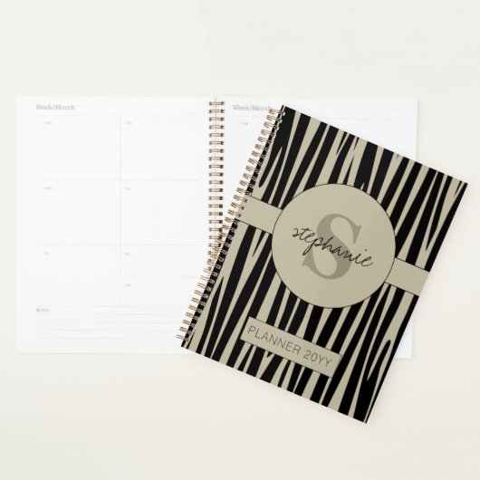 Nom personnalisé Monogramme Zebra stripes motif (Devant avec enveloppe)