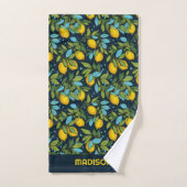 Nom personnalisé Motif citron (Serviette à main)