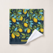 Nom personnalisé Motif citron (Gant de toilette)
