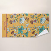 Nom personnalisé motif floral coloré (Serviette de bain)