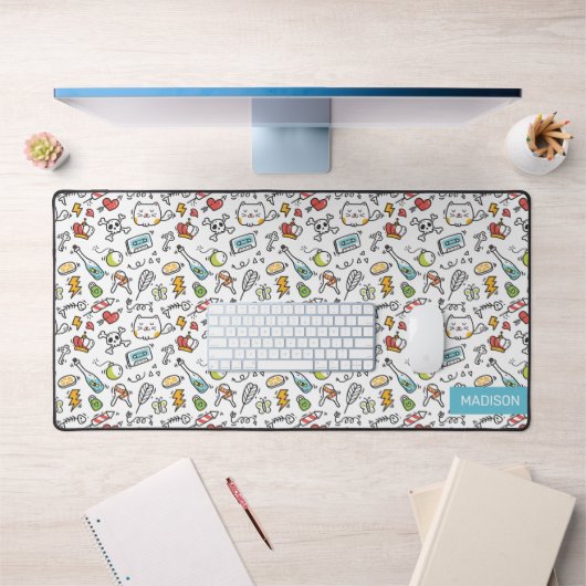 Nom personnalisé Motif Kawaii (Bureau 1)