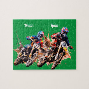 Nom personnalisé Motocross Puzzle