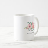Nom personnalisé Mug d'aquarelle florale (Devant droit)