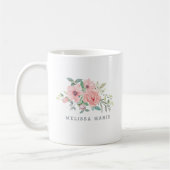 Nom personnalisé Mug d'aquarelle florale (Gauche)