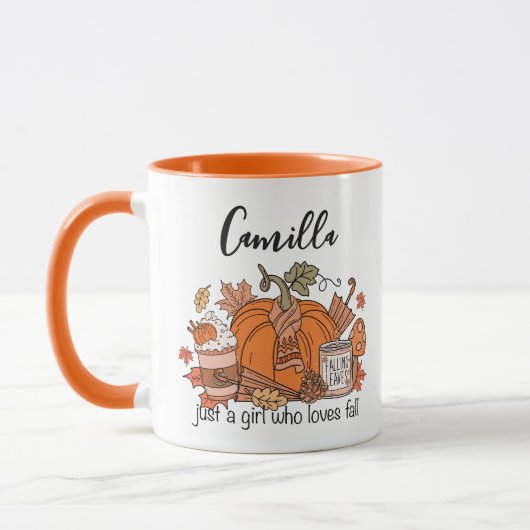 Nom personnalisé Mug d'automne, Vibes d'automne Mu (Gauche)