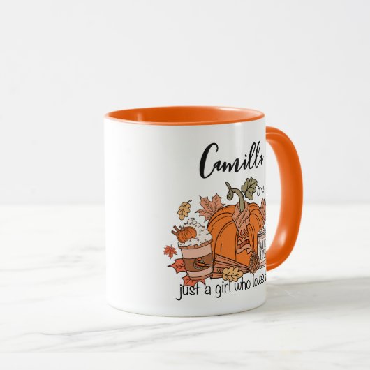 Nom personnalisé Mug d'automne, Vibes d'automne Mu (Devant droit)