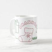 Nom personnalisé Mug de Noël (Devant gauche)