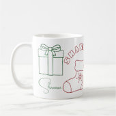 Nom personnalisé Mug de Noël (Gauche)