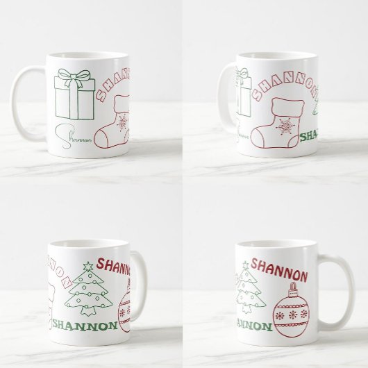 Nom personnalisé Mug de Noël
