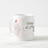 Nom personnalisé Mug de vacances, Chiot mignon (Devant gauche)