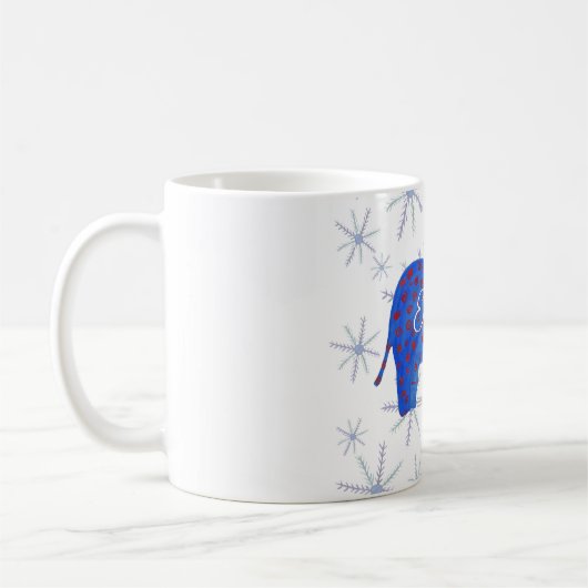 Nom Personnalisé Mug de vacances, Elephant Art (Gauche)