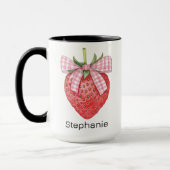 Nom personnalisé Mug fraise, cadeau d'anniversaire (Gauche)