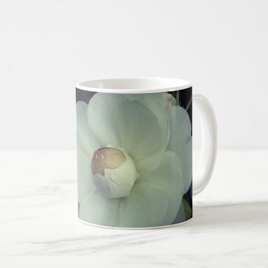 Nom personnalisé Mug photo en fleurs blanches (Devant droit)
