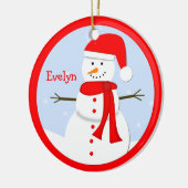 Nom Personnalisé Noël Snowman Ornement (Gauche)