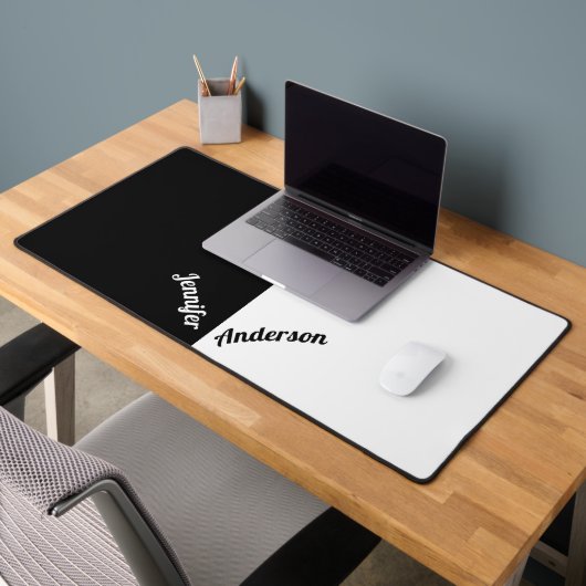 Nom personnalisé noir et blanc (Bureau 2)