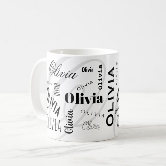 Nom personnalisé Olivia Mug (Devant gauche)