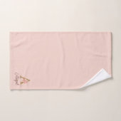 Nom personnalisé Or Feuille Rose Blush Lettre A (Serviette à main)