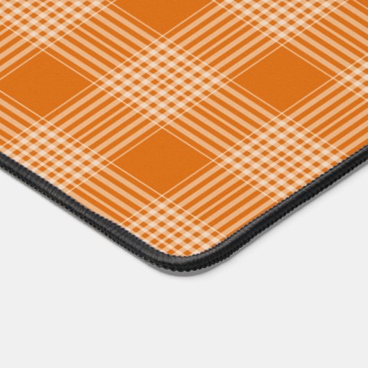 Nom personnalisé Orange Plaid En vichy Motif (Coin)