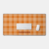 Nom personnalisé Orange Plaid En vichy Motif (Clavier et souris)