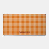 Nom personnalisé Orange Plaid En vichy Motif (Recto)