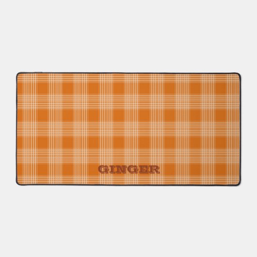 Nom personnalisé Orange Plaid En vichy Motif (Recto)