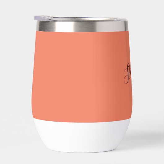 Nom personnalisé Orange Script Monogramme (Droite)