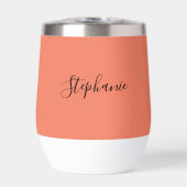 Nom personnalisé Orange Script Monogramme (Avant)
