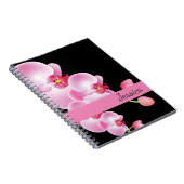 Nom personnalisé Orchidées rose Carnet (Côté Droit)