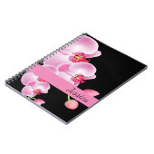 Nom personnalisé Orchidées rose Carnet (Côté gauche)