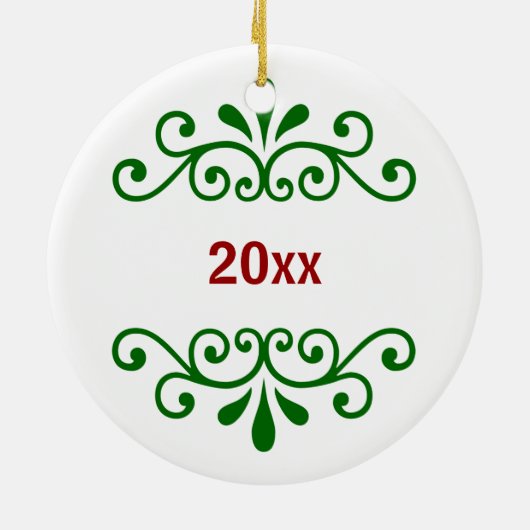 Nom personnalisé Ornement de Noël en vert (Dos)