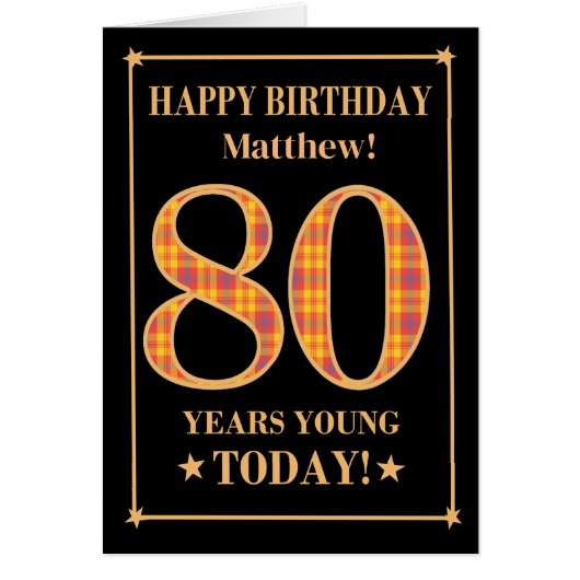 Nom personnalisé ou relation Carte Tartan 80e anni (Devant)