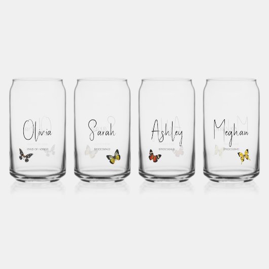 Nom personnalisé papillon de la mariée de la fête  (Recto)