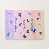 Nom personnalisé papillon Puzzle (Horizontal)