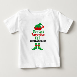 Nom personnalisé Père Noël T-shirt Elf favori