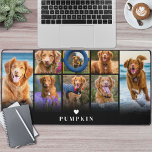 Nom personnalisé Pet Photo Collage<br><div class="desc">Collage De Coeur Personnalisé 7-Photo Mat De Bureau. Ce tapis de bureau personnalisé est conçu pour ajouter une touche personnelle et pratique à tout espace de travail. Un simple accent du coeur est placé en haut, tandis qu'un espace en bas affiche le nom ou les noms de l'animal dans une...</div>