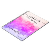 Nom personnalisé Pink Abstrait Gratitude Journal (Côté gauche)
