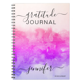 Nom personnalisé Pink Abstrait Gratitude Journal