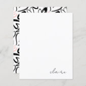 Nom personnalisé Pink Hearts Papier papeterie (Devant / Derrière)