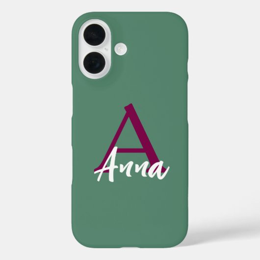 Nom personnalisé Pink iPhone 16 Coque (Verso)