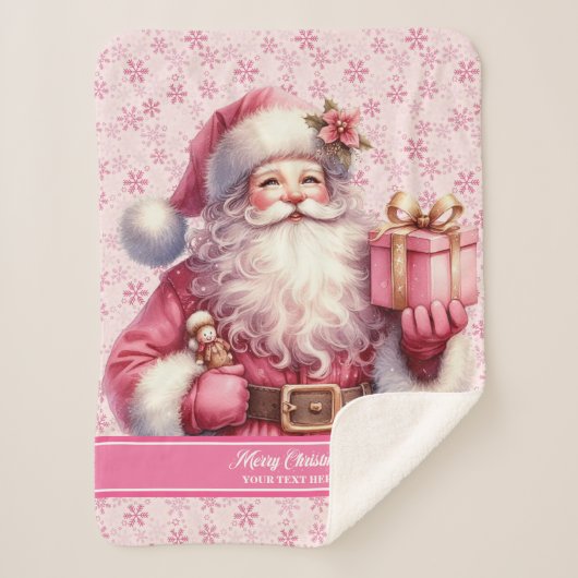 Nom personnalisé Pink Père Noël couverture pour ca (Devant)