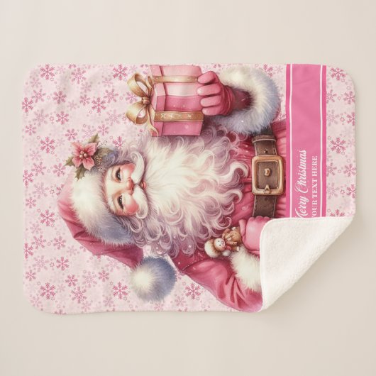 Nom personnalisé Pink Père Noël couverture pour ca (Devant (Horizontal))
