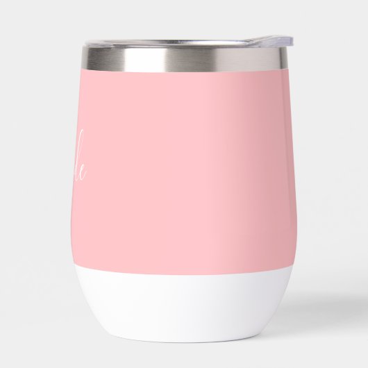 Nom personnalisé Pink Script Simple Bride Mariage (Gauche)