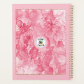 Nom personnalisé Pink Swirl & Gold Trim Planner (Dos)